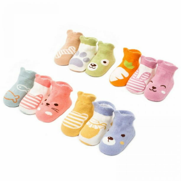 Baby Infant Socks Newborn Cotton Boys Girls Cute Cartoon Toddler Anti-slip Socks 